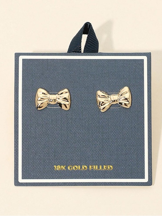 Jewelry - Gold Bow Stud Earrings - 18K Gold Filled